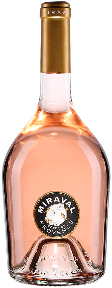 An image of a bottle of Brad Pitt & Angelina Jolie's Miraval Rosé. Its simply stunning and will impress on any occasion.
