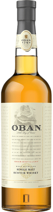 A photo of a bottle of OBAN 14YO Single Malt Scotch Whisky