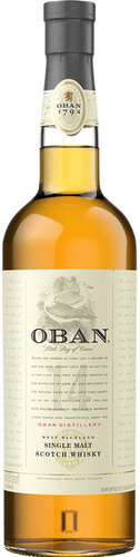 A photo of a bottle of OBAN 14YO Single Malt Scotch Whisky