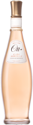 An image of a bottle of the luxurious and delicious Domaines Ott Clos Mireille Rosé wine, 750ml.