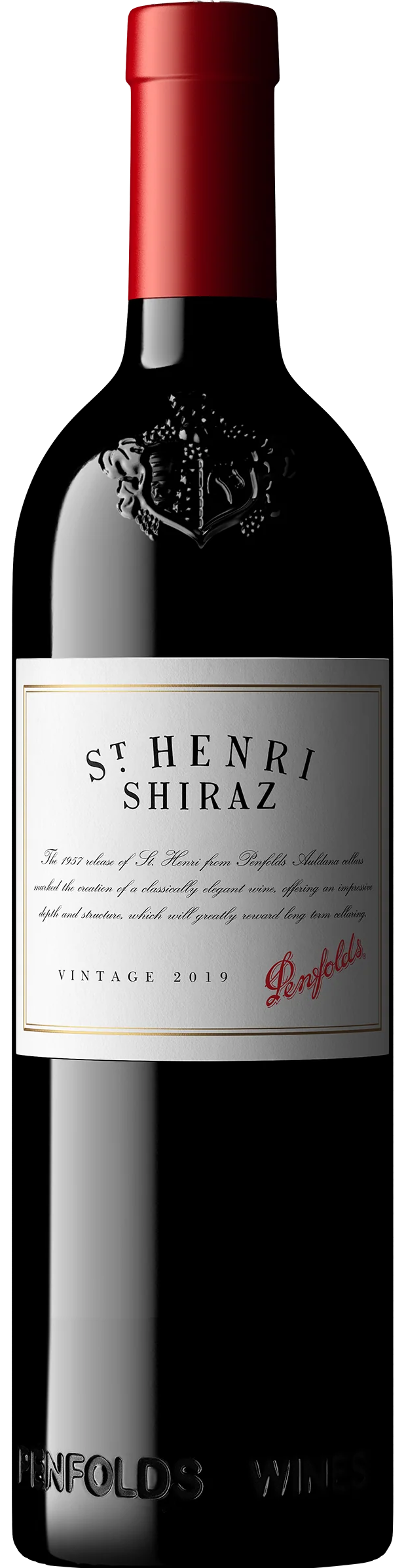 Load image into Gallery viewer, Penfolds St. Henri Shiraz red wine bottle with a visible label on a white background