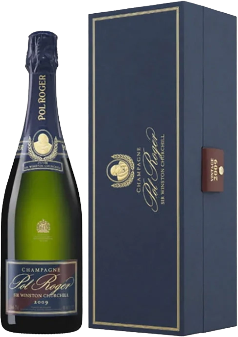 Load image into Gallery viewer, A bottle of POL ROGER Cuvée Sir Winston Churchill Champagne next to its luxurious gift box.
