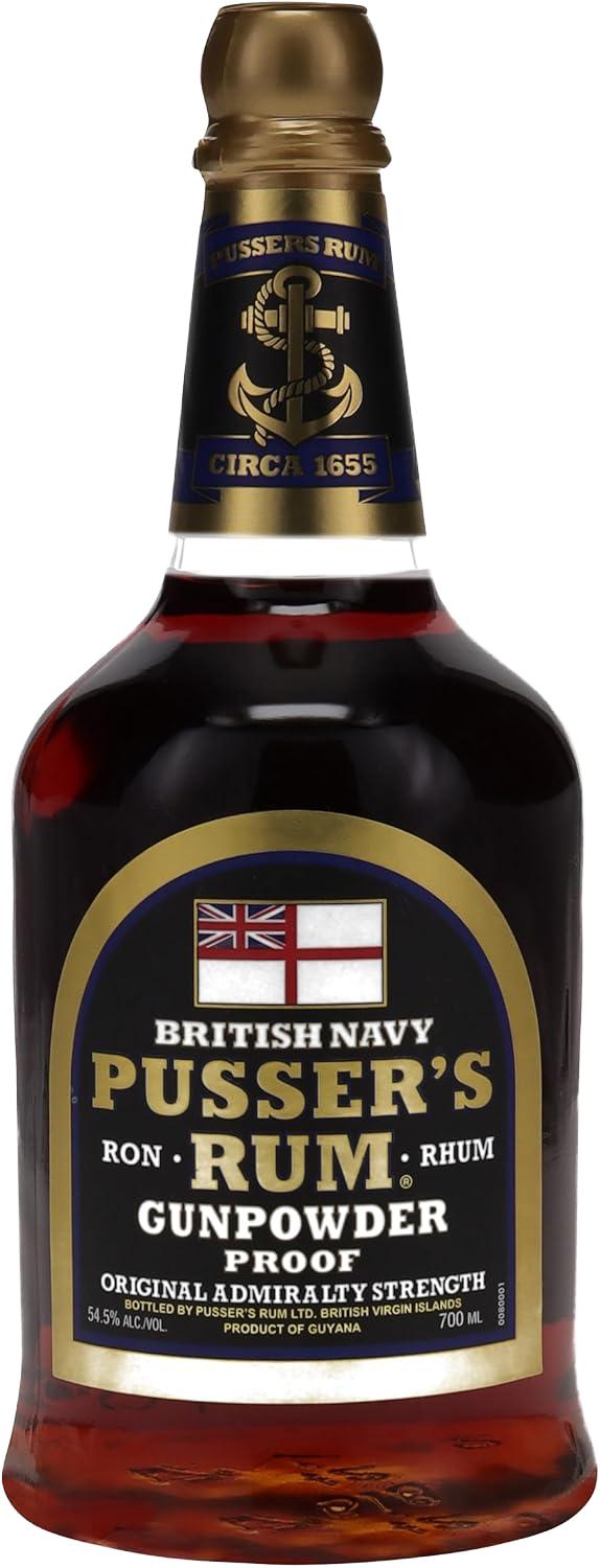 Load image into Gallery viewer, Bottle of Pusser’s Gunpowder Proof Rum with a label on a white background