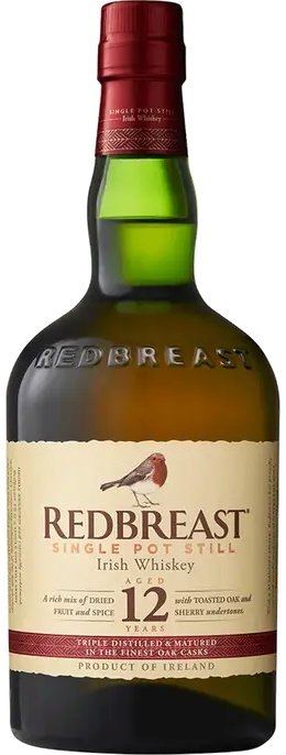 An image of a bottle of Redbreast 12 Year Old Single Pot Still Irish Whiskey 700ml