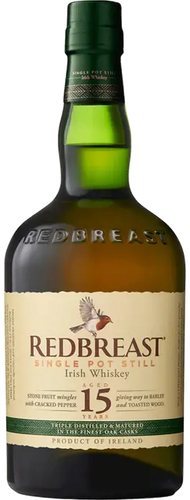 An image of a bottle of Redbreast 15 Year Old Single Pot Still Irish Whiskey