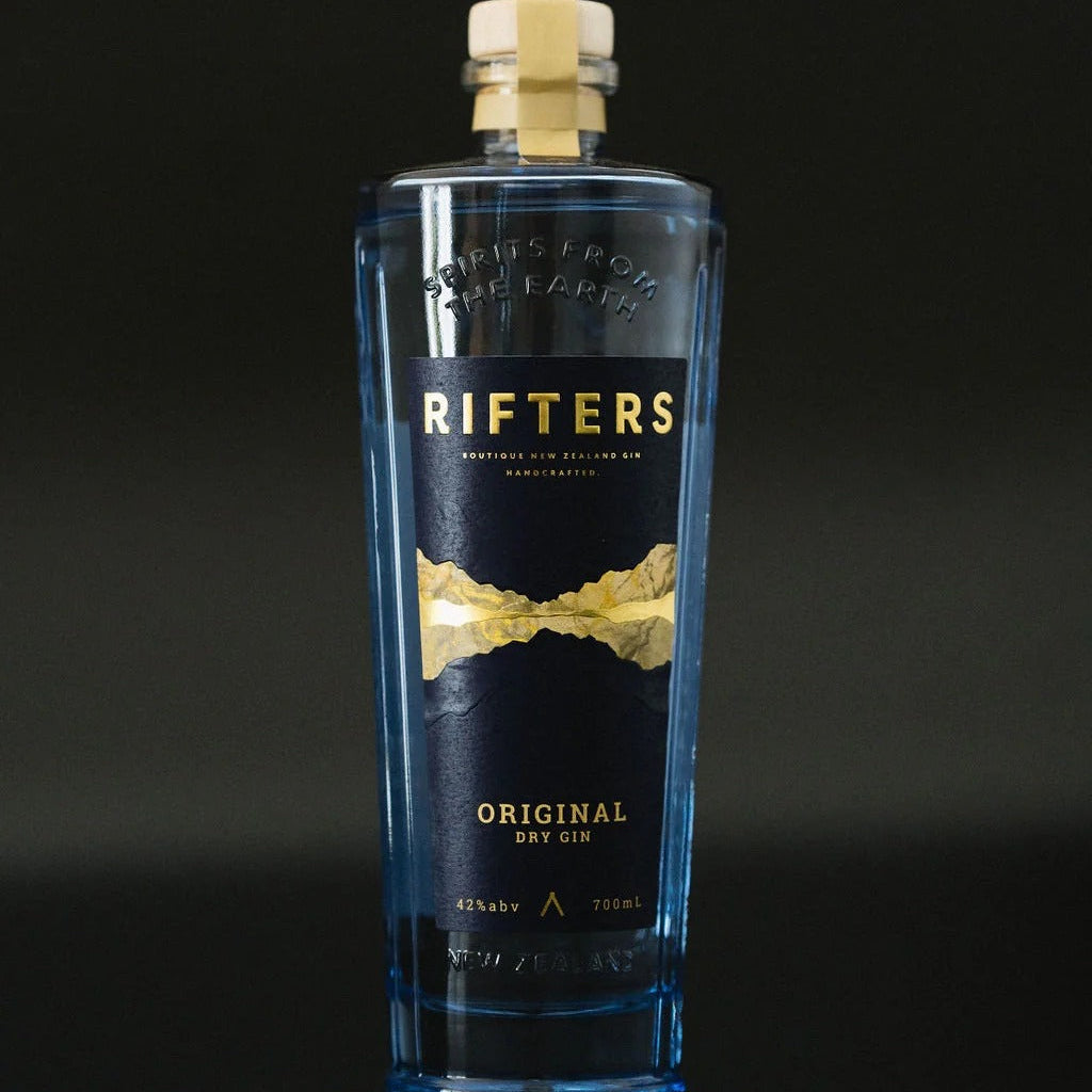 Load image into Gallery viewer, Bottle of Rifters Original Dry Gin on a dark background