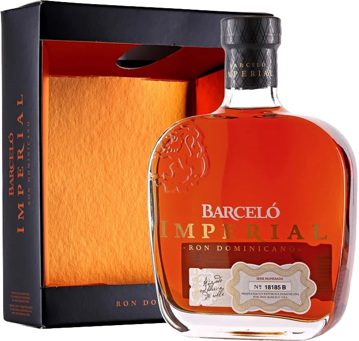 Load image into Gallery viewer, Barceló Imperial rum bottle with gift box packaging