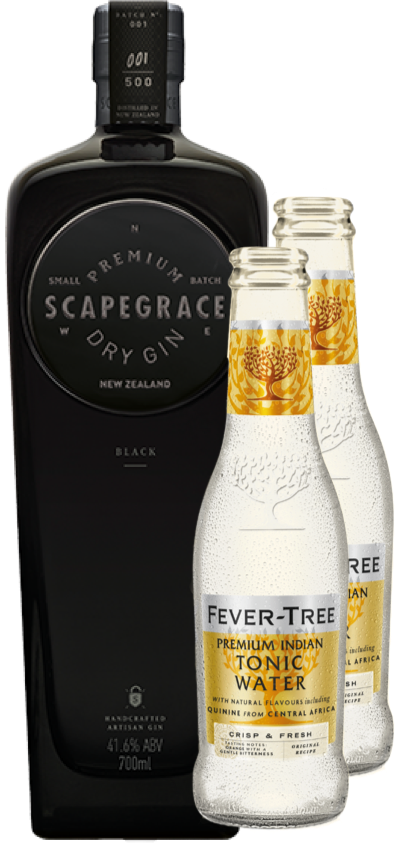 An image of a bottle of Scapegrace Black Gin Gift Box