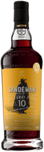 Load image into Gallery viewer, Sandeman 10 Year Old Tawny Port wine bottle with yellow label and black cap