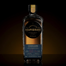 Load image into Gallery viewer, Scapegrace Vanguard Single Malt Whisky bottle on a dark background