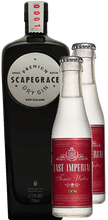 Load image into Gallery viewer, An image of a bottle of Scapegrace Classic Gin Gift Box with two bottles of East Imperial tonic water