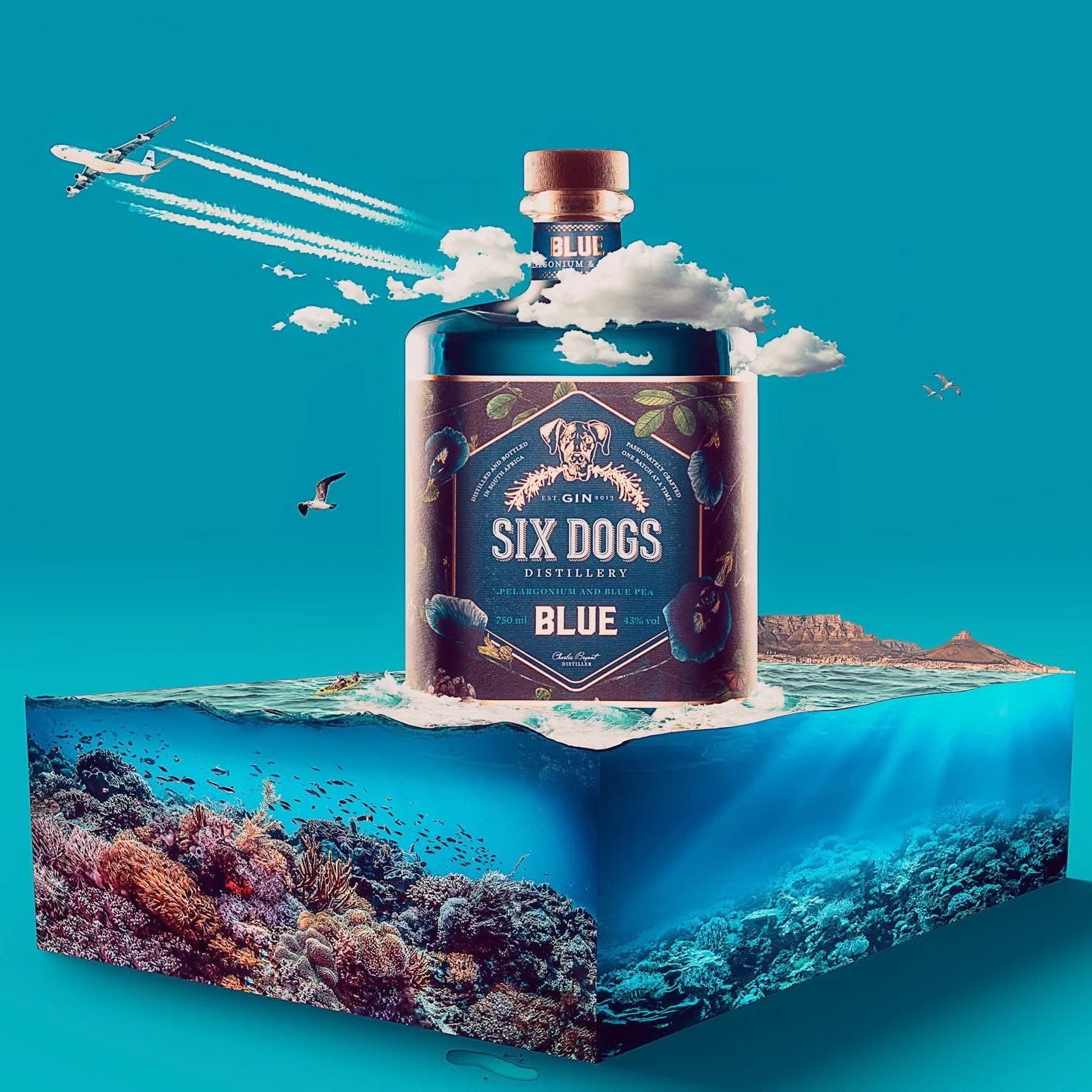 Load image into Gallery viewer, Six Dogs Blue Classic Dry Gin
