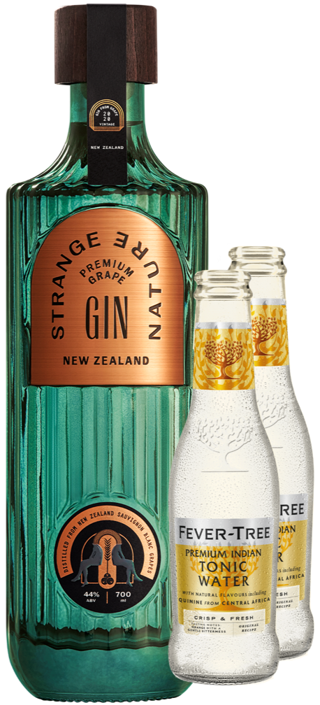 An image of a Strange Nature Gin Gift Box including two Fever-Tree Indian tonic waters