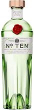 Load image into Gallery viewer, Tanqueray No. Ten gin bottle with a green label and rose emblem on a white background