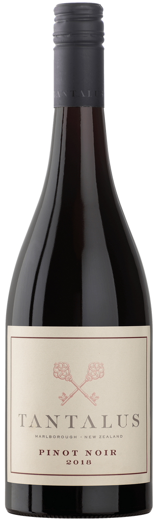 A bottle of Tantalus Regional Pinot Noir wine with a label showing the brand name and the varietal. The background is transparent.