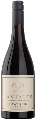 A bottle of Tantalus Regional Pinot Noir wine with a label showing the brand name and the varietal. The background is transparent.