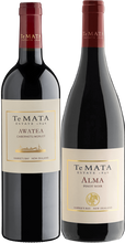 Load image into Gallery viewer, An image of a Te Mata Estate Red Wine Gift Box containing a Awatea (Cabernet Merlot blend) and a Alma Pinot Noir