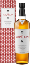 Load image into Gallery viewer, The Macallan 12-year-old whisky bottle with packaging on a white background