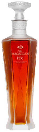 An image of a bottle of The Macallan No.6 Single Malt Whisky, bottled in a stunning Lalique Decanter