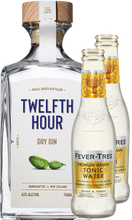 Load image into Gallery viewer, An image of a Twelfth Hour Dry Gin Gift Box with two Fever-Tree Indian tonic waters