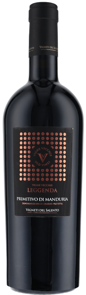 An image of a bottle of Vigne Vechhie 'Leggenda' Primitivo Di Manduria