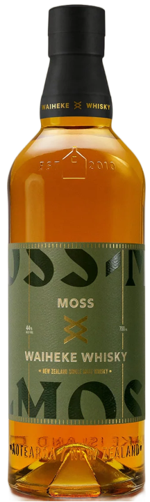 An image of a stunning bottle of Waiheke Whisky Moss Batch Peated Single Malt 700ml