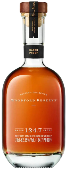 An image of a bottle of limited edition Woodford Reserve Masters Collection Batch Proof Bourbon 700ml