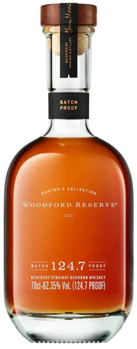 An image of a bottle of limited edition Woodford Reserve Masters Collection Batch Proof Bourbon 700ml