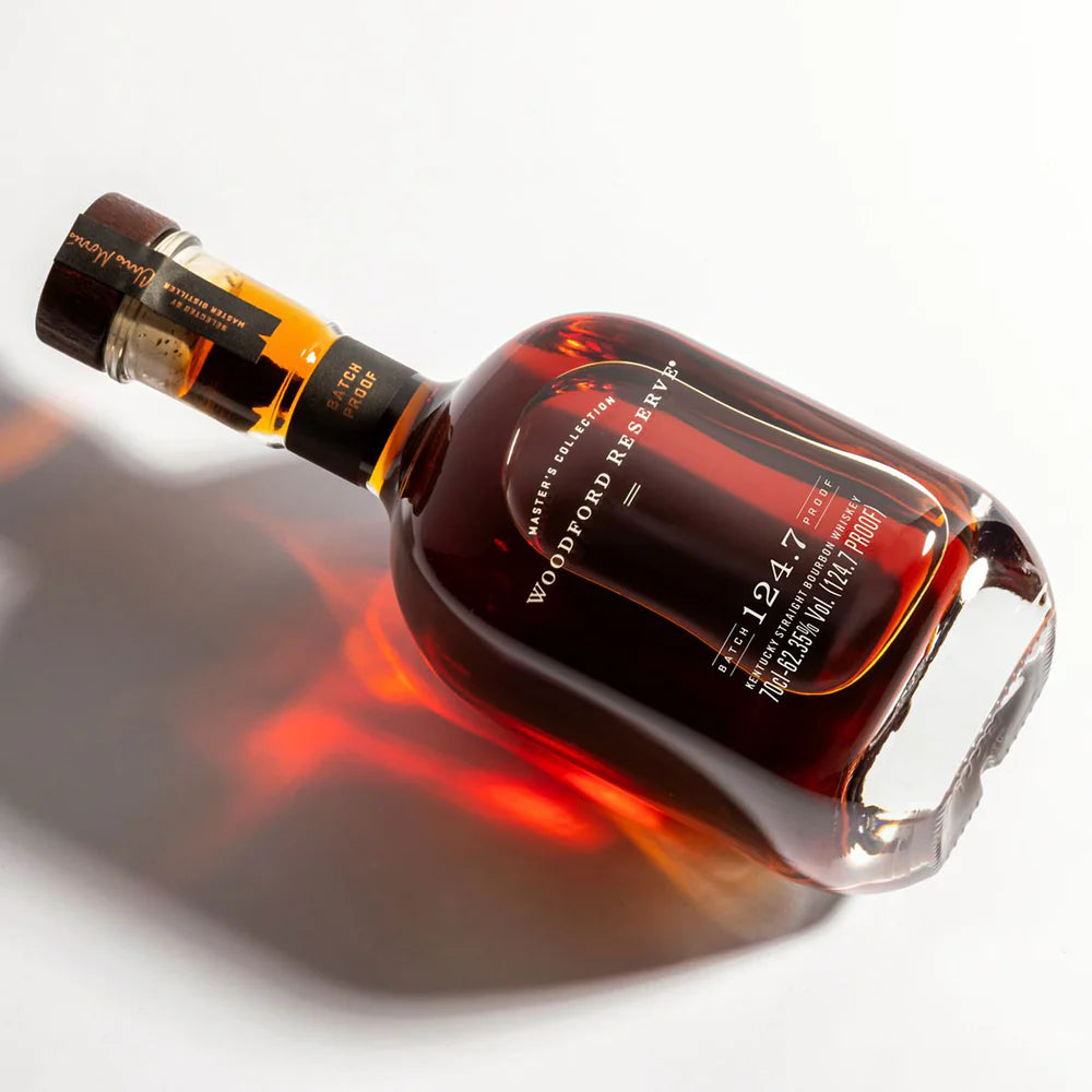 Load image into Gallery viewer, A bottle Woodford Reserve Masters Collection Batch Proof Bourbon Whiskey