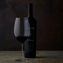 Load image into Gallery viewer, Yalumba Rare and Fine The Octavius shiraz  bottle and glass of red wine on a dark background