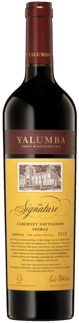 An image of a bottle of Yalumba 'The Signature' Barossa Valley Cabernet Sauvignon Shiraz