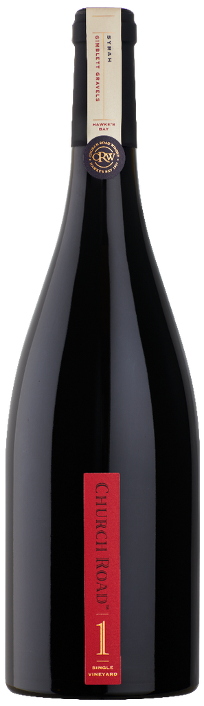 A bottle of Church Road 1 Syrah wine 