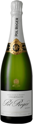 An image of a bottle of Pol Roger Brut Réserve Champagne 750ml. served at meghan & Harry's royal wedding reception.