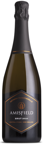 An image of a bottle of an elegant & popular Méthode Traditionnelle sparkling NZ wine from Amisfield in Central Otago.