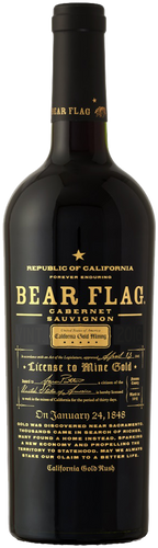 A bottle image of Bear Flag Cabernet Sauvignon from Sonoma, California, USA. A silky smooth Cabernet.