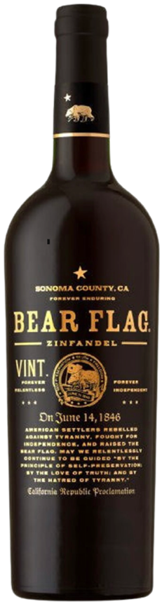 An image of a bottle of Bear Flag Zinfandel from Sonoma County in California, USA