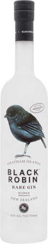 An image of a bottle of local Kiwi Black Robin Rare Gin