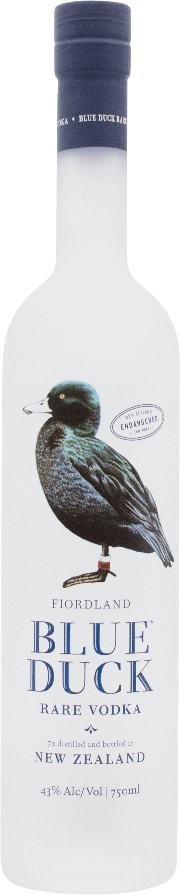 An image of a bottle of local Kiwi Blue Duck Rare Vodka