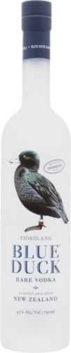 An image of a bottle of local Kiwi Blue Duck Rare Vodka