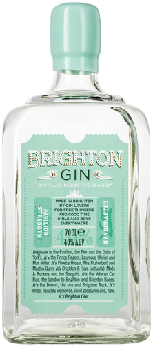 An image of a bottle of Brighton Gin Pavilion Strength Gin, 700ml