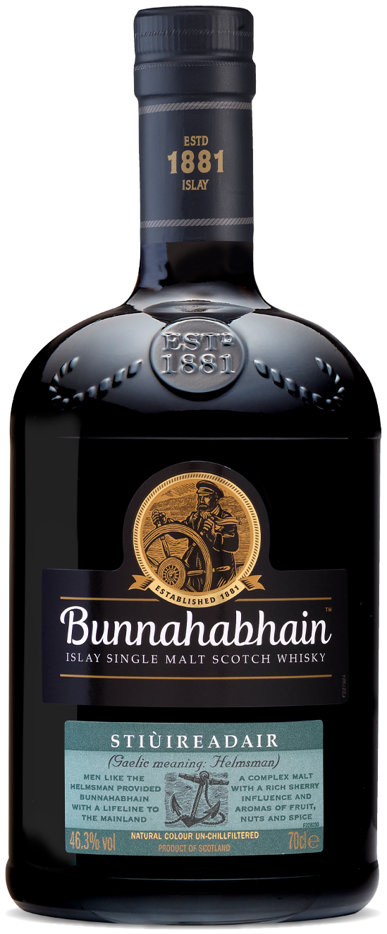 A photo of a bottle of Bunnahabhain Stiuireadair Single Malt Whisky