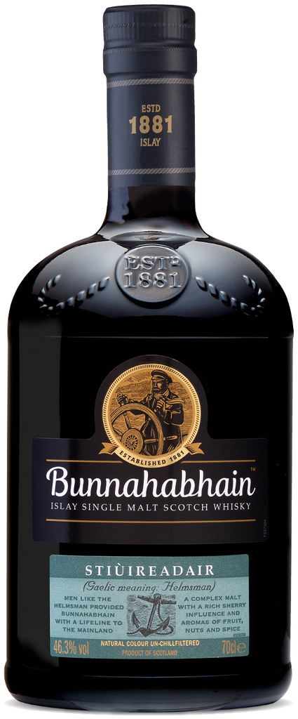 A photo of a bottle of Bunnahabhain Stiuireadair Single Malt Whisky