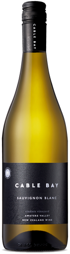 An image of a bottle of Cable Bay Cinders Vineyard Marlborough Sauvignon Blanc white wine