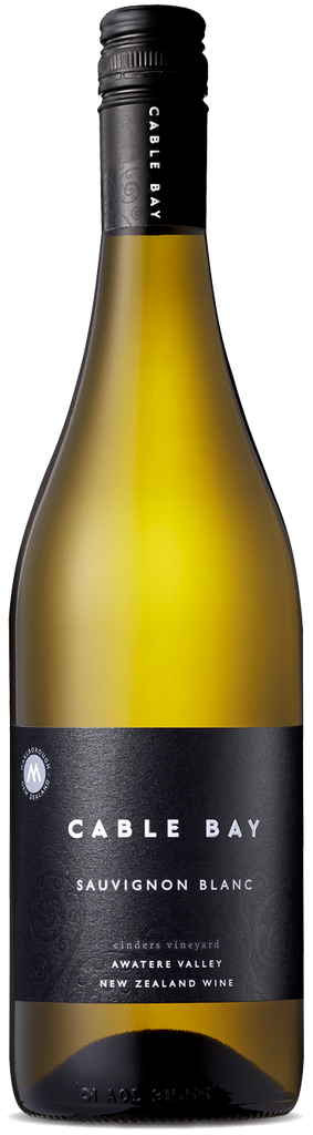 An image of a bottle of Cable Bay Cinders Vineyard Marlborough Sauvignon Blanc white wine