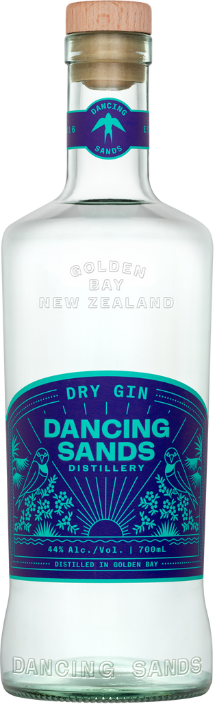 A bottle of Dancing Sands Dry Gin