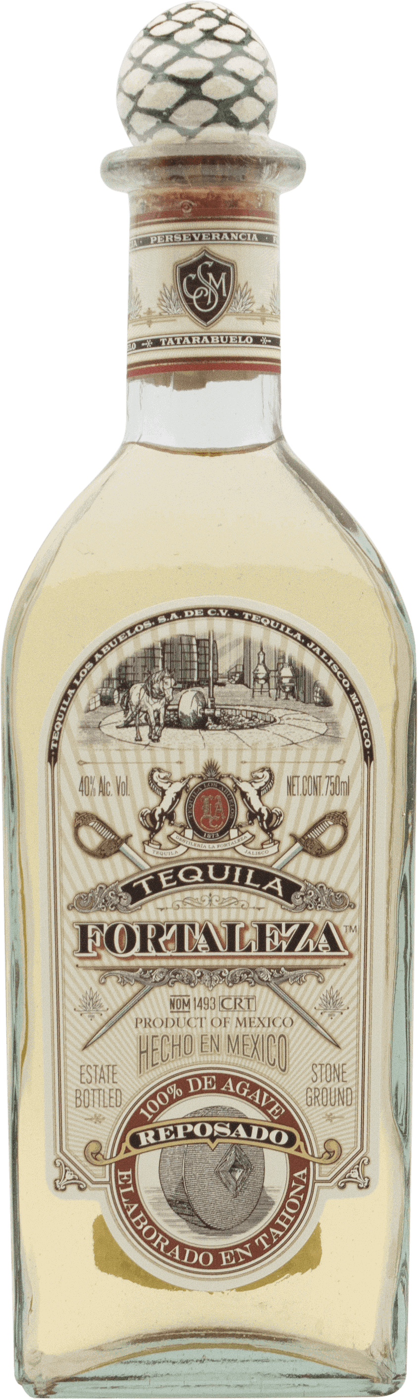 An image of a bottle of Fortaleza Reposado Tequila