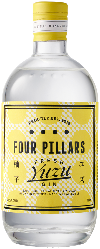 An image of a bottle of Four Pillars Fresh Yuzu Gin, 700ml