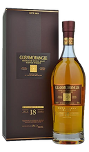 Load image into Gallery viewer, An image of a luxurious bottle of Glenmorangie Extremely Rare 18 Year Old Single Malt Whisky next to its stunning Gift Box