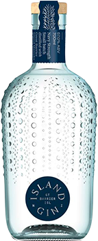 An image of a bottle of the stunning Island Navy Strength Gin 700ml from Great Barrier Island. The bottle is inspired by the Kina shell and is as beautiful as it is striking.