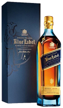 Load image into Gallery viewer, An image of a bottle of Johnnie Walker Blue Label Scotch Whisky next to its stunning gift box